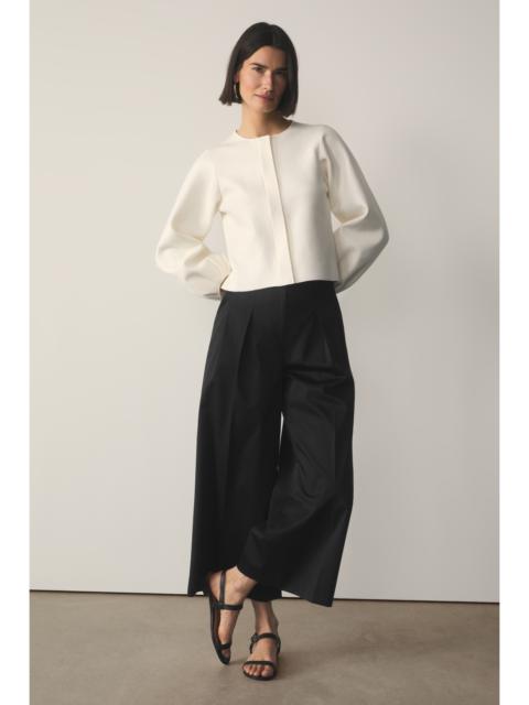 THE FOLD Lyon Cotton Cropped Palazzo Trousers