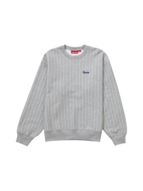 Supreme Supreme Pinstripe Crewneck Heather Grey
