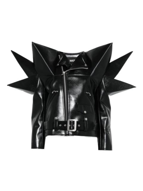 Junya Watanabe spike-detail leather biker jacket