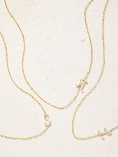 ANITA KO Initial 18-karat gold diamond necklace Gold