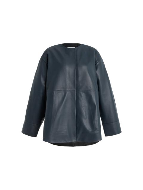 ST. AGNI Exclusive Leather Pillow Jacket grey