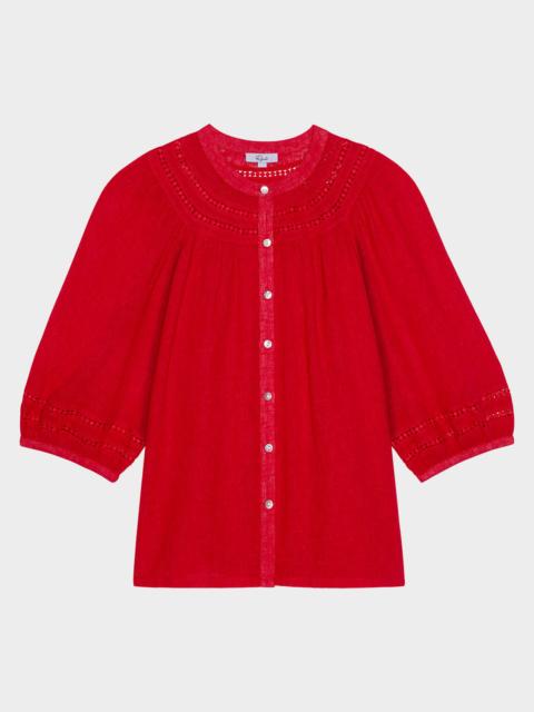 Rails x Giadzy Theia Embroidered Linen Blouse