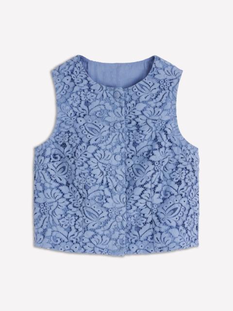 BODEN Andrea Lace Shell Top-Cornflower Blue