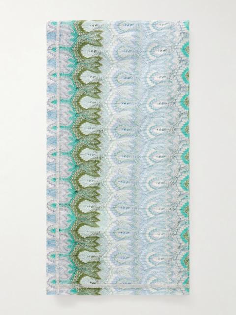 Missoni Striped Metallic Crochet-knit Wrap