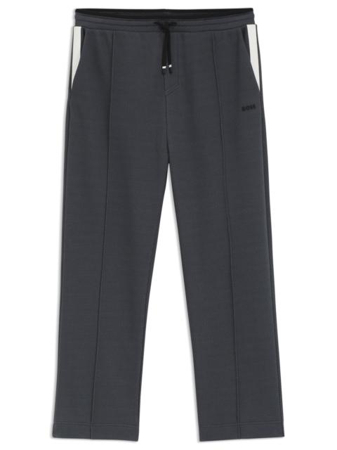 BOSS RELAXED-FIT TRACKSUIT BOTTOMS IN QUILTED JACQUARD