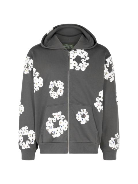 Rhinestone Wreath zip hoodie