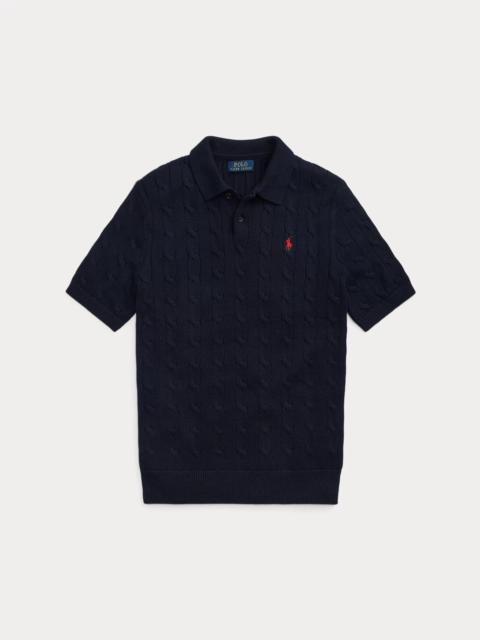 Polo Ralph Lauren Cable-Knit Cotton Polo Sweater
