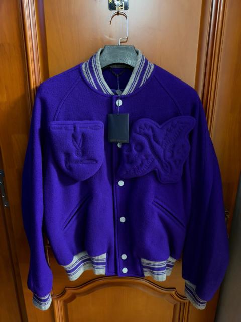 Louis Vuitton Louis Vuitton Purple Embossed Signature Baseball Jacket