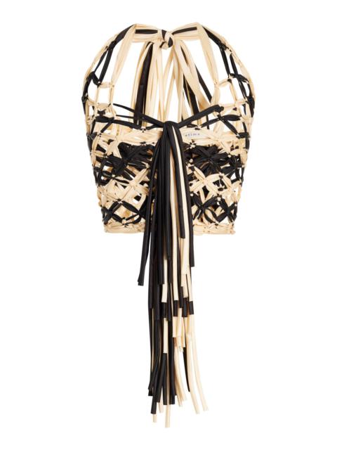 diotima Lacovia Crocheted Satin Crop Top black/white