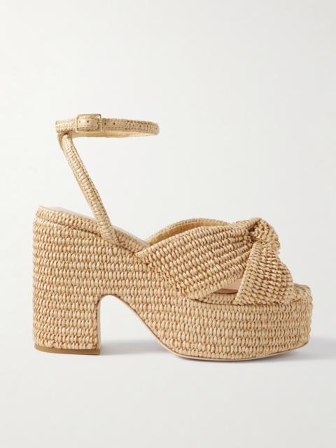 LOEFFLER RANDALL Liza Raffia Platform Sandals