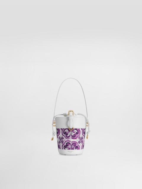 Dolce & Gabbana Capri canvas Majolica-printed bucket bag