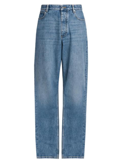 Bottega Veneta Men's Vintage Indigo Wash Wide-Leg Jeans - Mid Blue