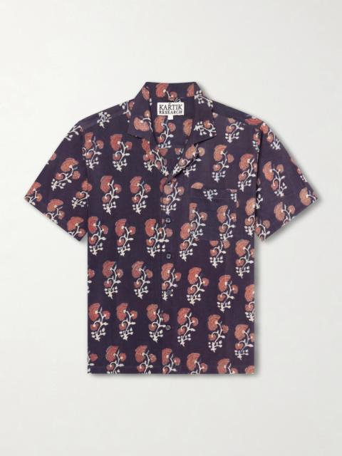 KARTIK RESEARCH Camp-Collar Floral-Print Silk Shirt