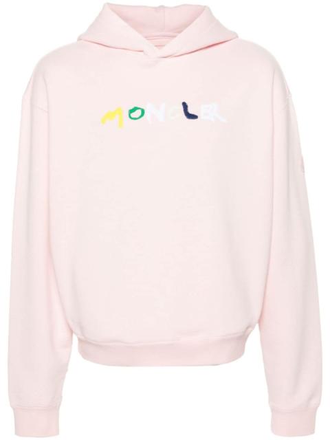 Moncler logo-embroidered cotton hoodie