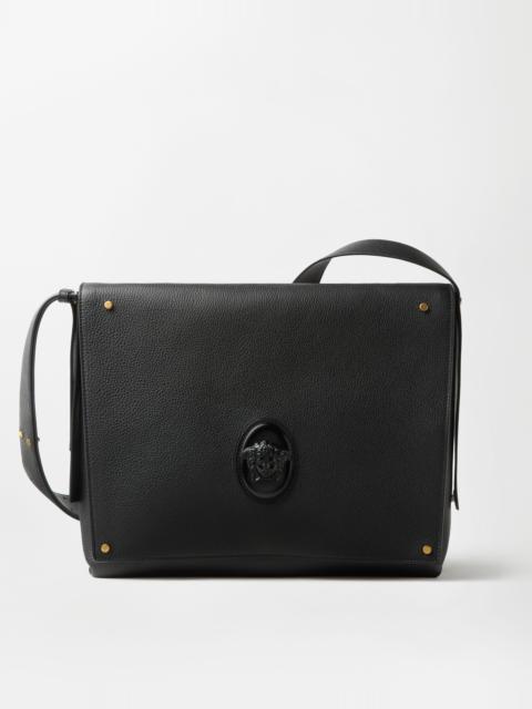 VERSACE Lou Large Leather Messenger Bag