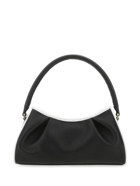 Two-tone leather Dimple Moon shoulder bag
