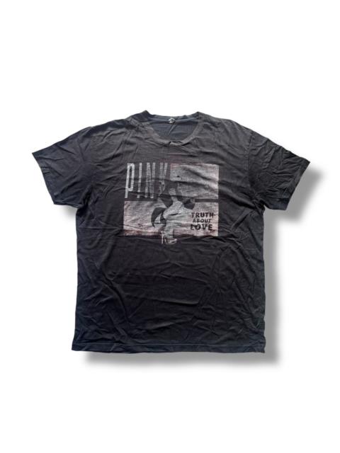 Other Designers Band Tees × Vintage - Thrashed Distressed Faded Pink Tour Concert