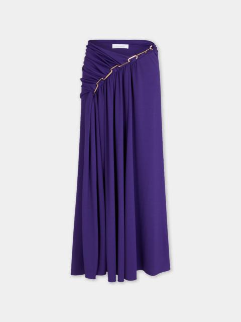 rabanne DINH VAN X RABANNE LONG PURPLE SKIRT EMBELLISHED WITH SIGNATURE CHAIN DETAILING