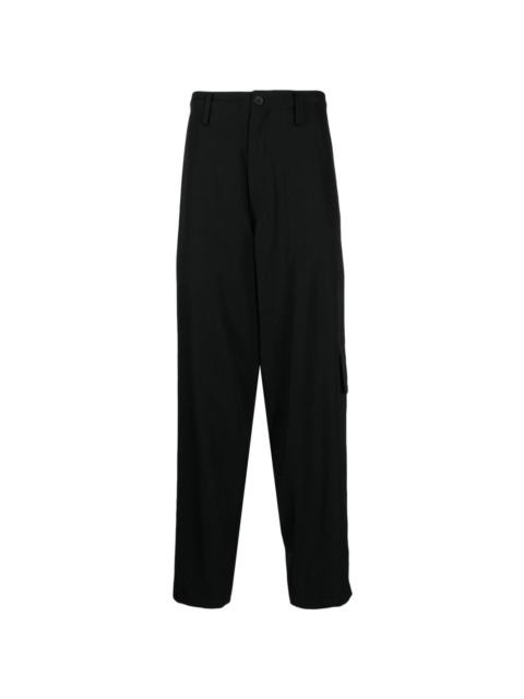 tapered-leg wool trousers