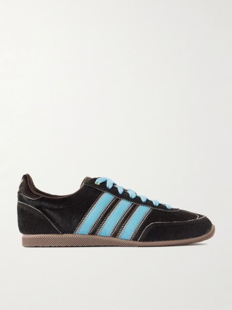 adidas Originals Japan W leather-trimmed calf hair sneakers Chocolate