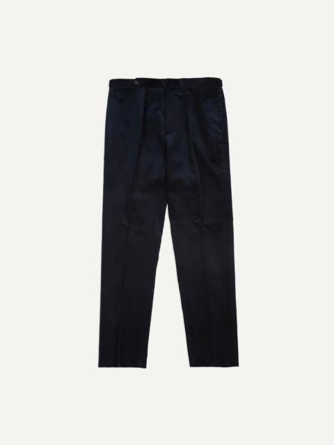 Drake's Navy Mid-Wale Corduroy Single Pleat Trouser