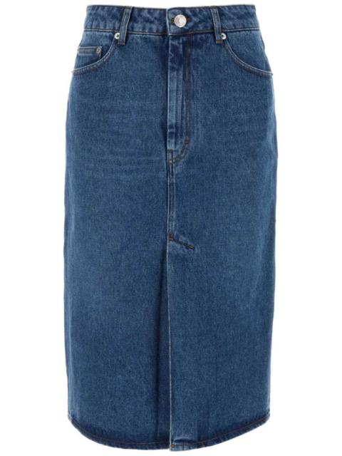 AMI Paris pencil denim skirt