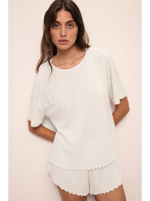 eberjey Pointelle Short Sleeve Tee