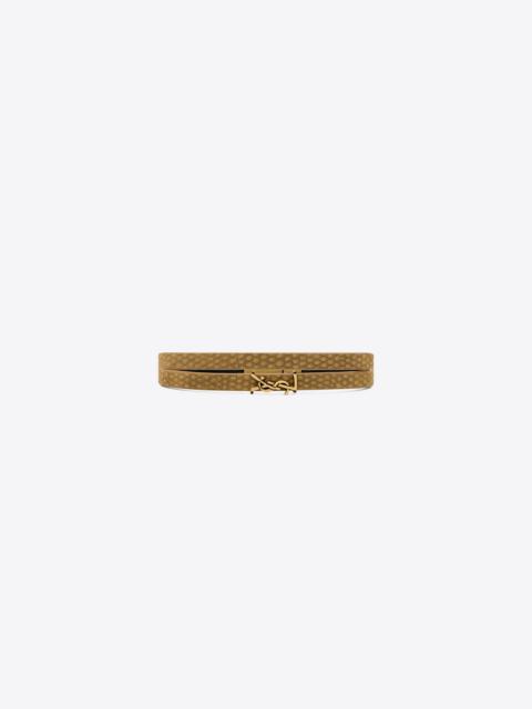 SAINT LAURENT cassandre double-wrap bracelet in leather