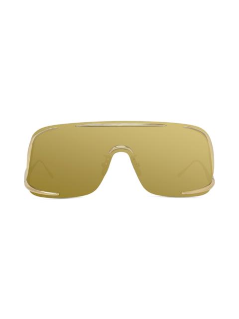 Loewe Men's 141MM Signature Mirror Mask Sunglasses - Endura Gold And Brown Mirror