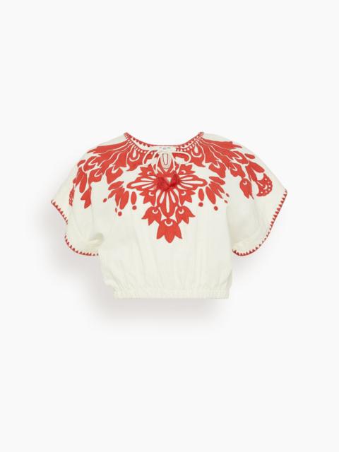 Sea Liliana Applique Top in Red