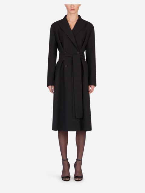 Dolce & Gabbana Belted double-breasted crepe coat