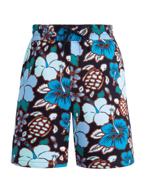 Vilebrequin Men Cotton Bermuda Shorts Tropical Turtles