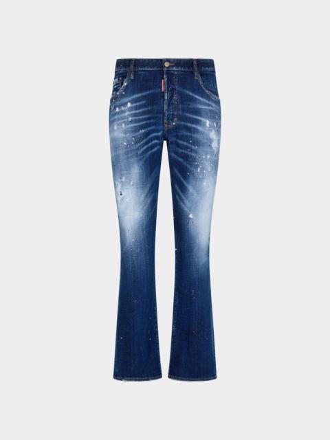 MEDIUM RED SPOTS WASH FLARE BOOTCUT JEANS