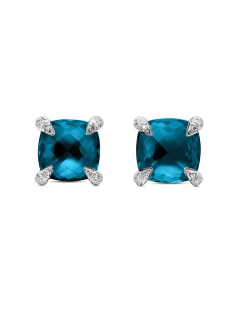 DAVID YURMAN Women's Chatelaine Stud Earrings in Sterling Silver - Hampton Blue Topaz