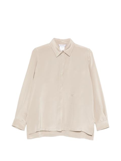 Max Mara Max Mara Geranio Embroidered-logo Silk Shirt