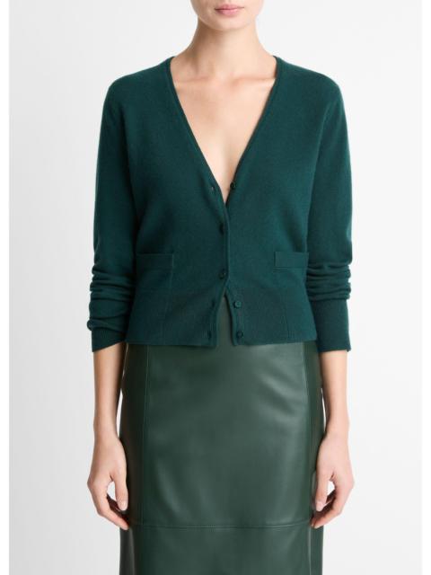 Vince Satin-Trim Wool & Cashmere-Blend Cardigan