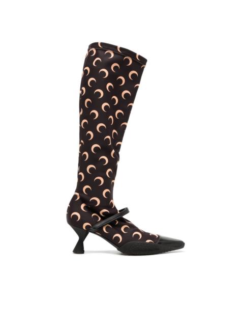 Marine Serre crescent moon pointed boots