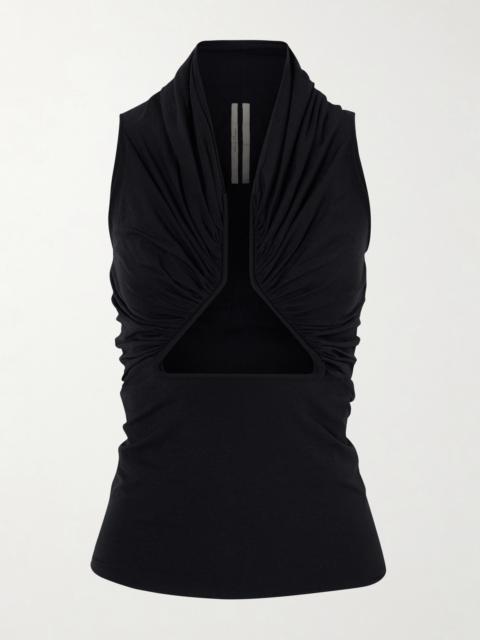 Rick Owens Cutout Gathered Jersey Top