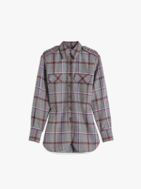 Victoria Beckham Relaxed Utility Shirt in Blue-Rust