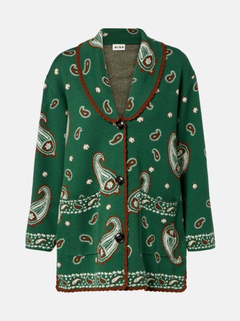 RIXO Morla paisley wool and cotton cardigan
