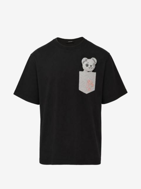 We11done teddy-motif chest-pocket T-shirt