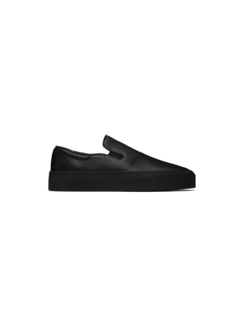The Row Black Leather Marie H Slip-On Sneakers