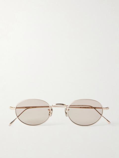 AURALEE + Eyevan Round-Frame Gold-Tone Titanium Sunglasses Gold