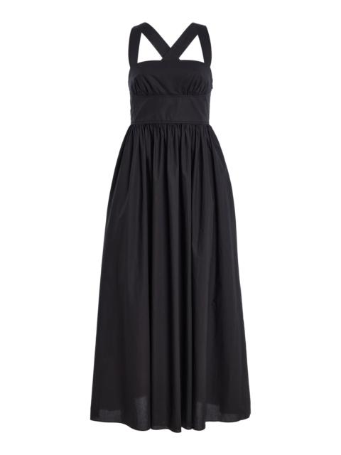 MATTEAU Crossback Cotton Midi Dress black