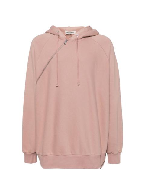 zip-fastening cotton hoodie