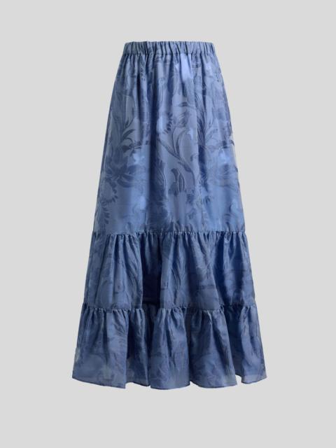 Etro SILK JACQUARD MAXI SKIRT WITH FIL COUPÉ FLORAL MOTIF