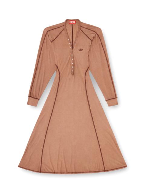 Diesel MIDI DRESS IN RIBBED JERSEY WITH BATWING SLEEVES