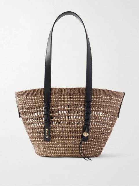 Loewe Paula's Ibiza Logo-Embellished Leather-Trimmed Palm de Iraca Leaves Tote Bag