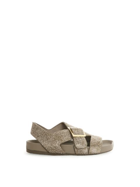 Loewe Ease Buckle sandal in brushed suede