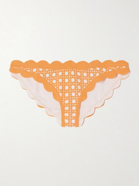 MARYSIA + NET SUSTAIN Antibes scalloped laser-cut bikini briefs Orange